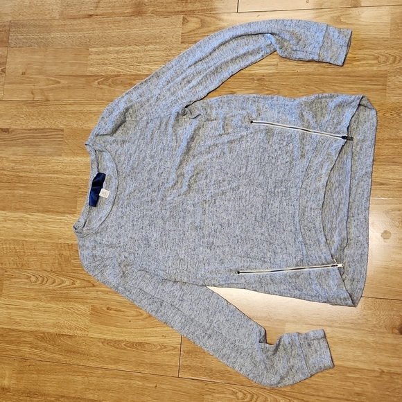 Blue Rain Tops - Blue Rain gray space dye zipper tunic SZ XS